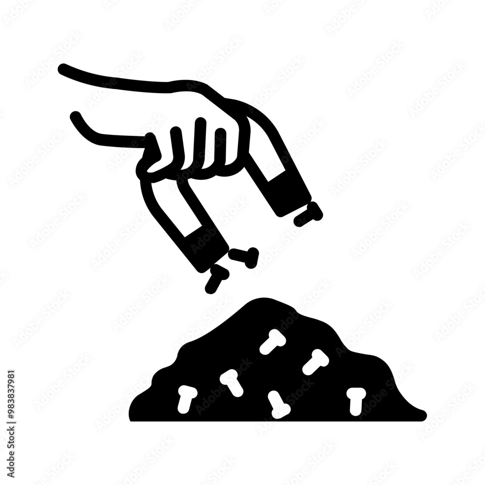 Vector solid black icon for Solid separation Vector solid black icon for Solid separation