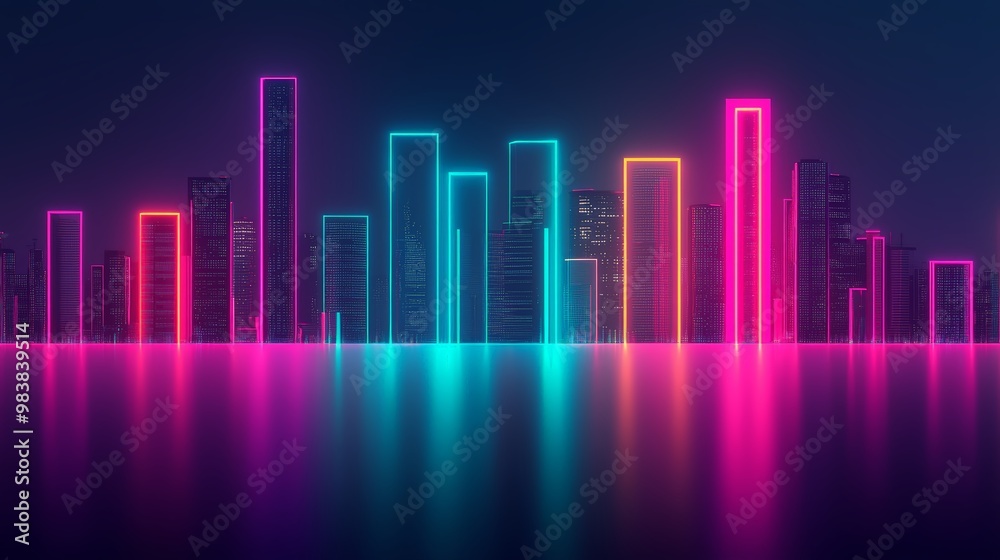 Futuristic City with Holographic Streets Futuristic City with Holographic Streets