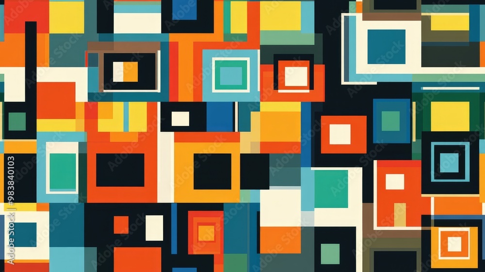Seamless pattern of squares Seamless pattern of squares