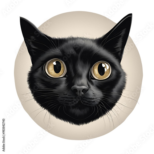 black and white cat portrait