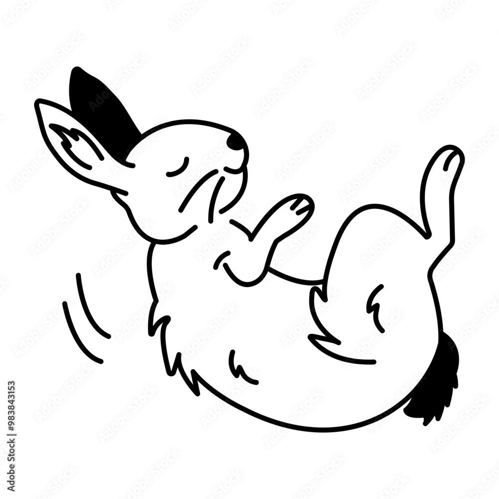 Hand drawn icon of sleepy bunny Hand drawn icon of sleepy bunny