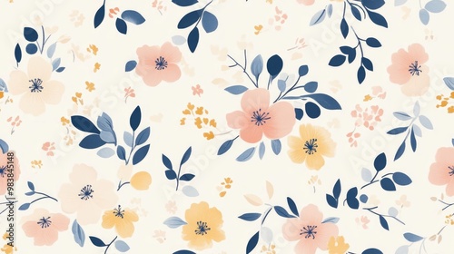 Charming pattern featuring delicate small flowers Shabby chic millefleurs design suitable for seamless backgrounds in apparel home decor printing gift wrapping and scrapbooking