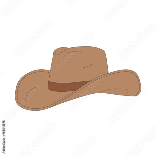 cowboy hat, Illustration, isolated, icon illustration