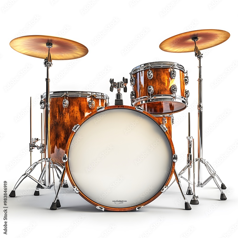 High-quality close-up image of a classical drum, highlighting its fine wood and leatherwork High-quality close-up image of a classical drum, highlighting its fine wood and leatherwork