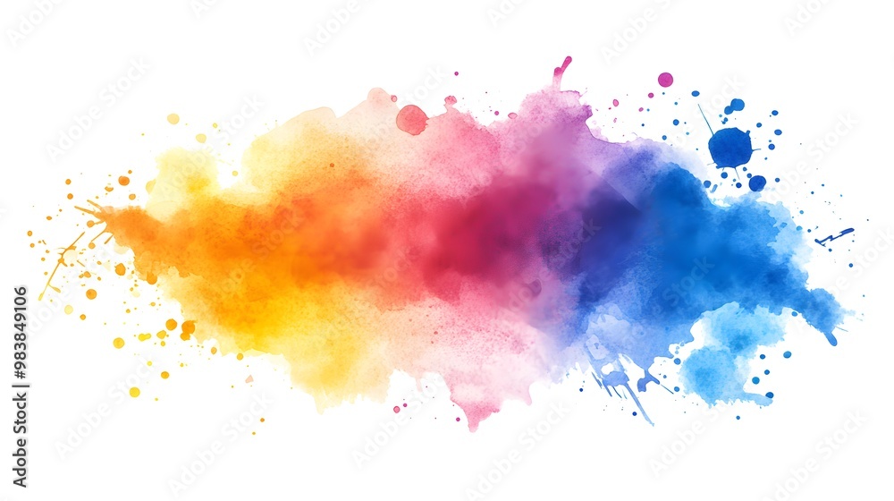 Obraz premium Abstract, colorful watercolor splash background vector illustration on a white background.