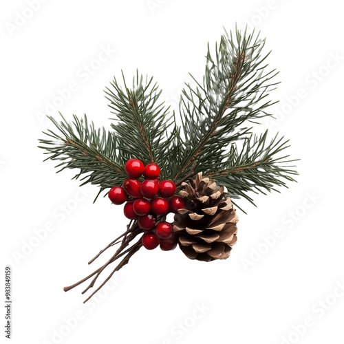 Christmas decoration isolated on transparent background. Generated AI