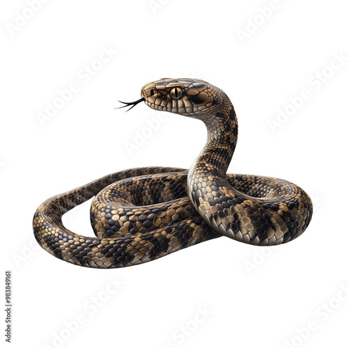 Snake symbol 2025 isolated on transparent background. Generated AI photo