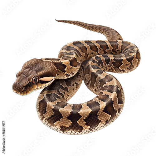 Snake symbol 2025 isolated on transparent background. Generated AI