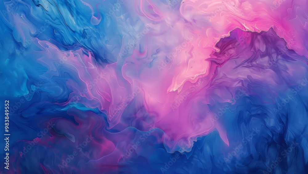 Abstract Swirls of Blue and Pink