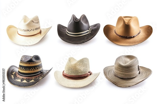 Wallpaper Mural Set of 6 hats isolated in white background Torontodigital.ca