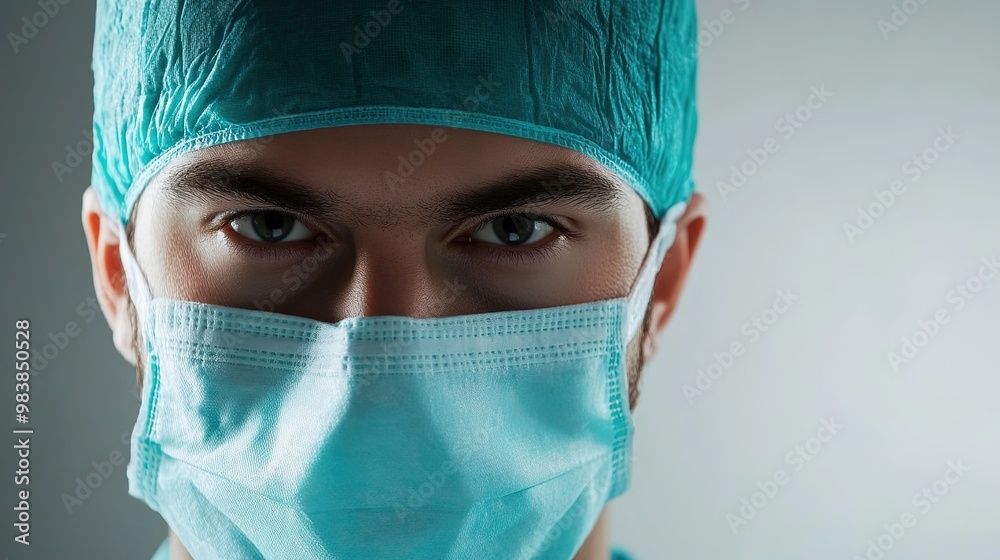 A skilled surgeon in a modern operating room, focused on a complex procedure. Dressed in scrubs, gloves, and a surgical mask, the surgeon is surrounded by advanced medical equipment A skilled surgeon in a modern operating room, focused on a complex procedure. Dressed in scrubs, gloves, and a surgical mask, the surgeon is surrounded by advanced medical equipment