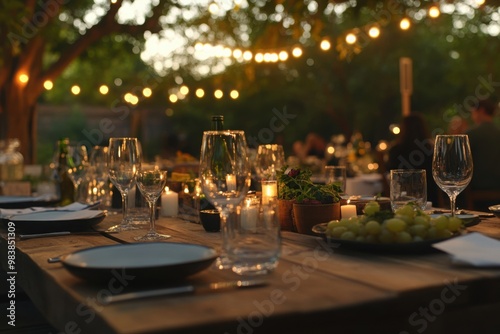 Rustic farm-to-table dinner party setup