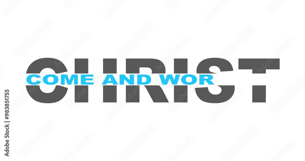 Christianity concept animation. Christ name with typing powerful phrase. Come and worship Christianity concept animation. Christ name with typing powerful phrase. Come and worship