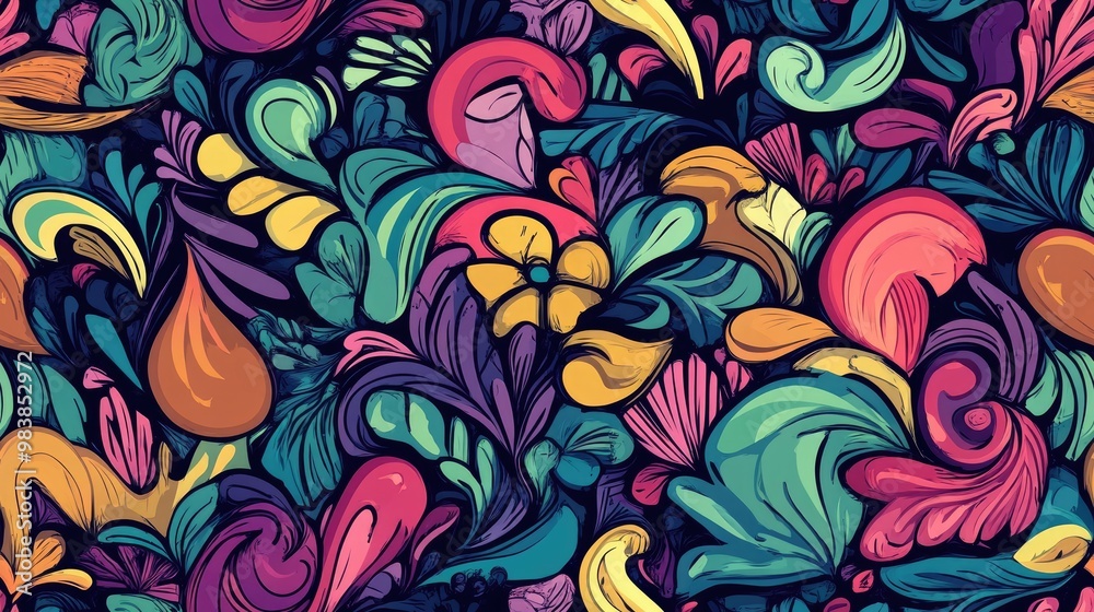 Beautiful doodle pattern illustration