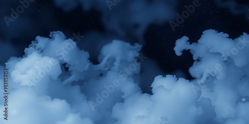 Abstract clouds against a dark sky, an atmospheric scene. photo