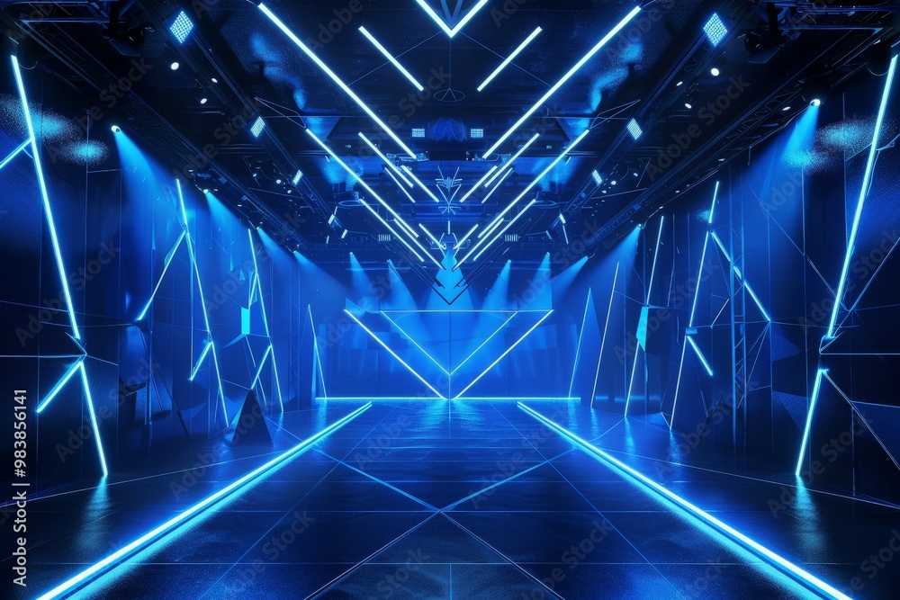 Fototapeta premium Neon Lights Stage Design