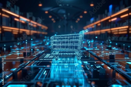Digital Shopping Cart on Circuit Board