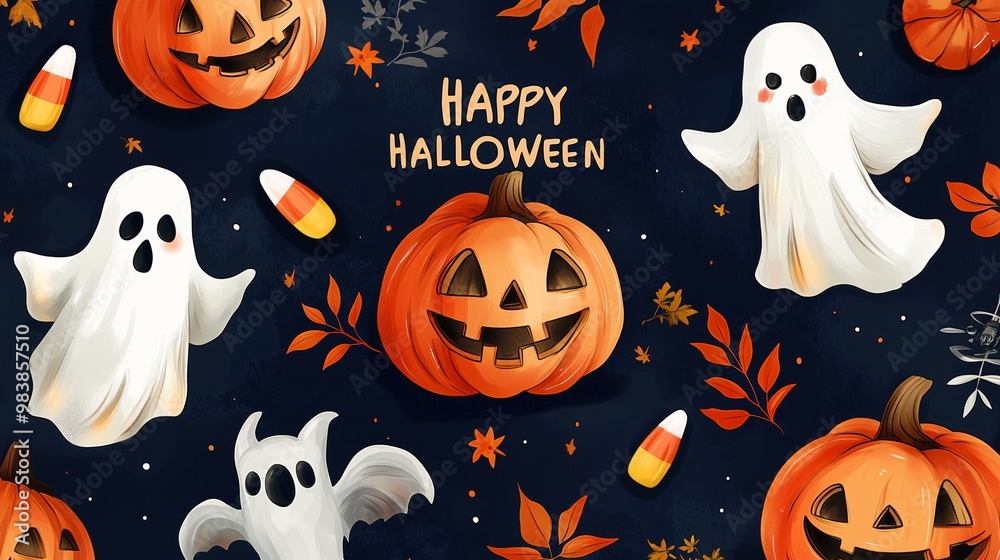 Happy Halloween Banner background Design