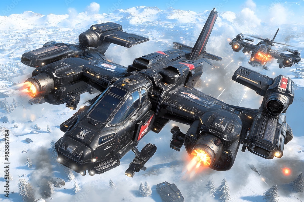 An imagination of a future space fighter jet like something out of a ...