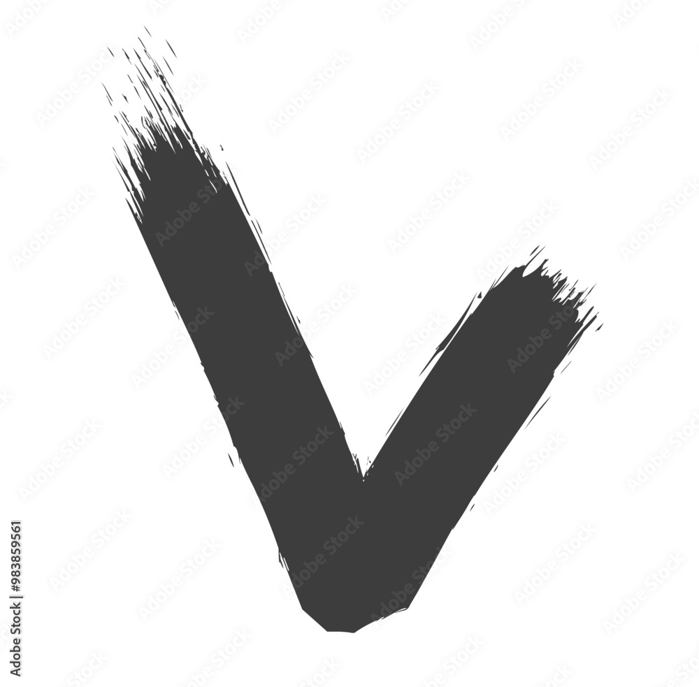 A bold black brushstroke forming a V shape, symbolizing creativity and artistic expression. A bold black brushstroke forming a V shape, symbolizing creativity and artistic expression.