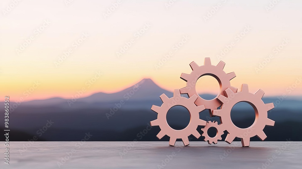 Cross Functional Team Work Visualized As Interconnected Gears On A