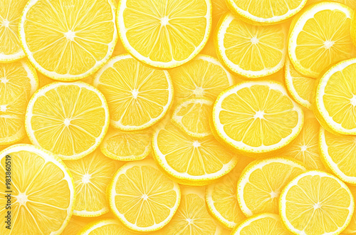 lemon slices on white background