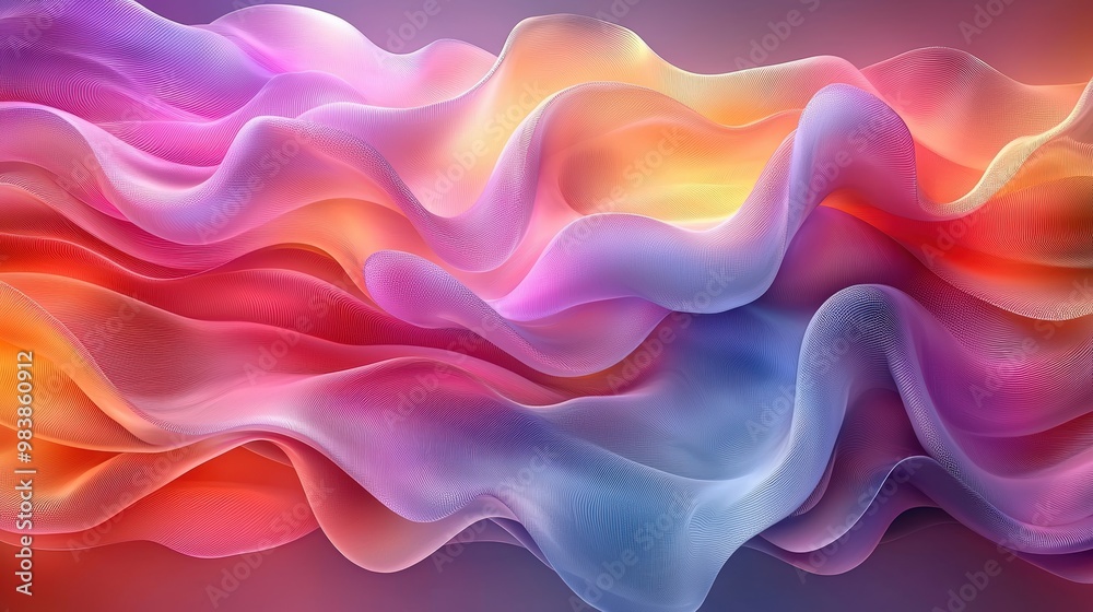 Obraz premium Abstract Wavy Pattern in Vibrant Colors
