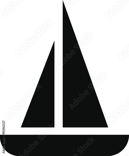 water boat icon silhouette vector