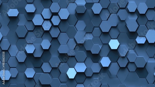 Hexagonal geometric background with seamless polygon pattern