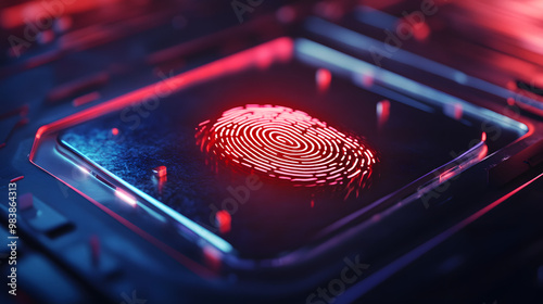 Unique fingerprint vector illustration, perfect for security and identity design photo