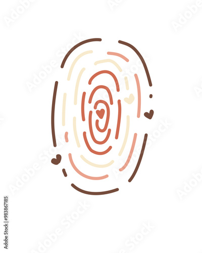 Fingerprints elements decoration stickers stamp illustration painting drawing pictures