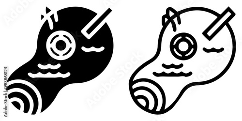 Swimming Pool Set illustration icon. EPS 10.