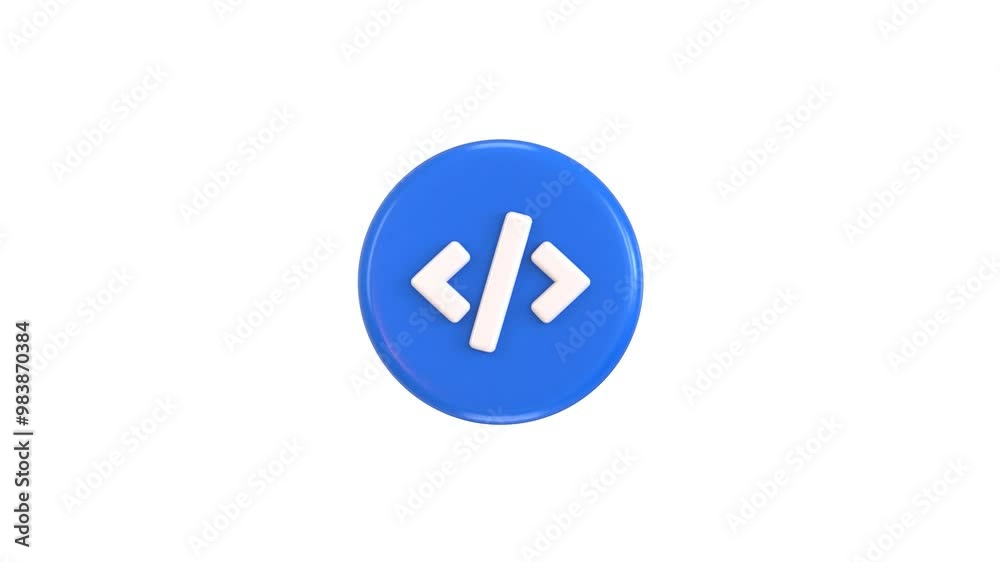 coding icon animation 3d render concept of programming language icon animation coding icon animation 3d render concept of programming language icon animation