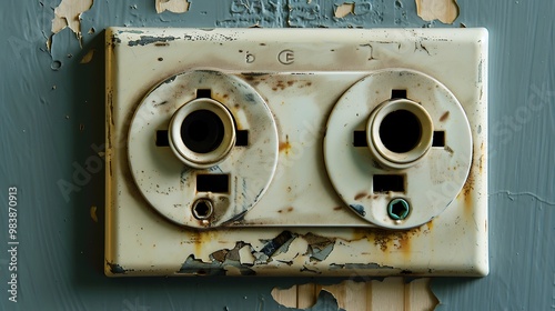 Repairing desk Eelectric outlets photo