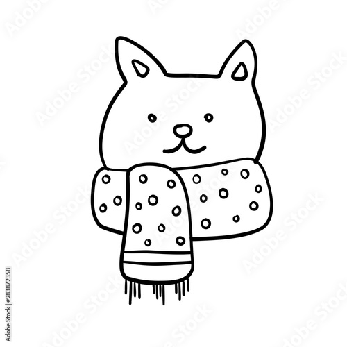Christmas animal outline black and white 