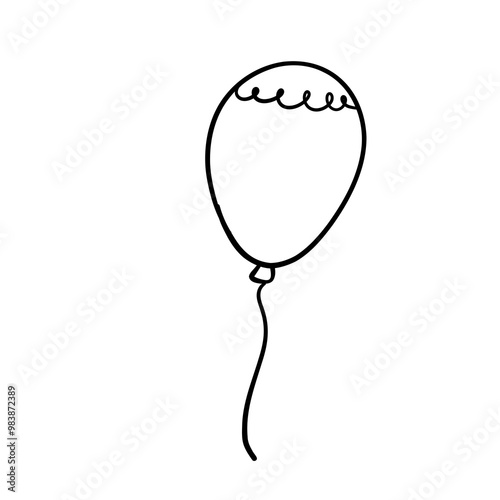  Balloon outline black and white 