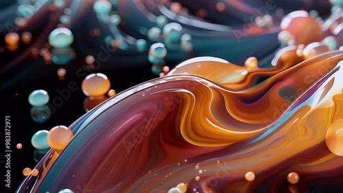 Plastic Morphing Material. Animation On The Topic Of Materials And Surfaces, Textures And Morphology.  Generative AI