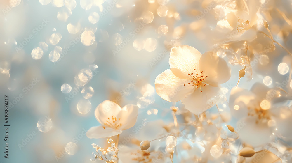 flower bokeh shining background for invitation card, wallpaper or banner, generated ai flower bokeh shining background for invitation card, wallpaper or banner, generated ai