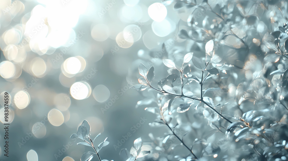 Fototapeta premium flower bokeh shining background for invitation card, wallpaper or banner, generated ai