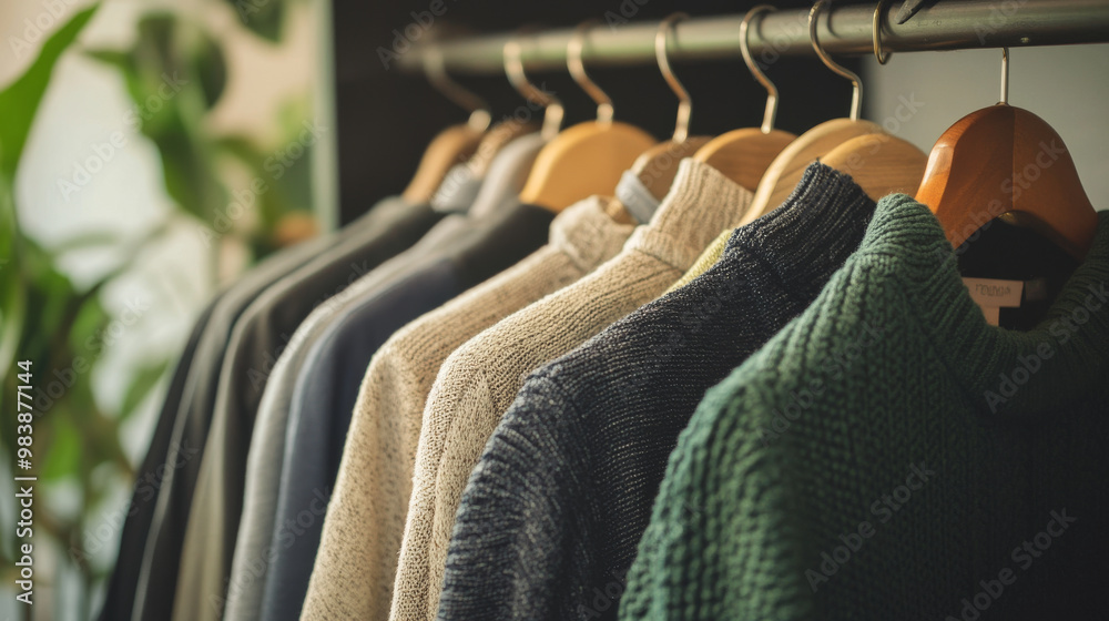 Obraz premium Sustainable fashion startup developing a new line of eco-conscious apparel, focusing on biodegradable materials and zero-waste designs