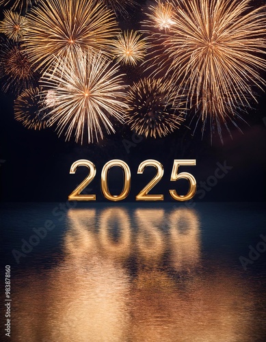 Happy New Year 2025 Poster Design photo