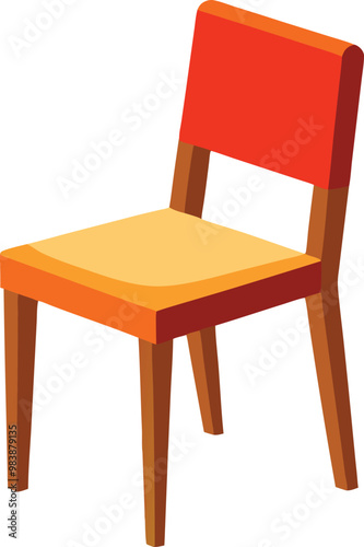 Single Chair Illustration on white background isolated image