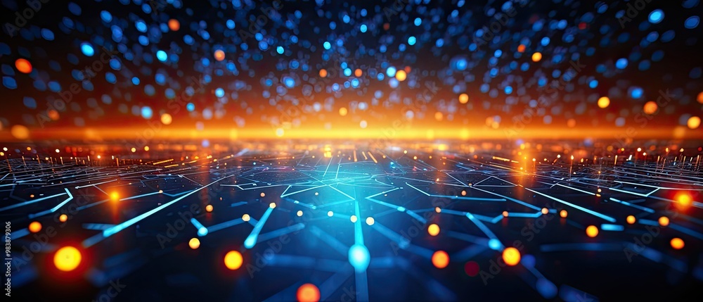 Obraz premium Abstract Digital Network Landscape