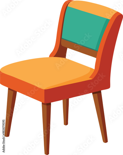 Single Chair Illustration on white background isolated image