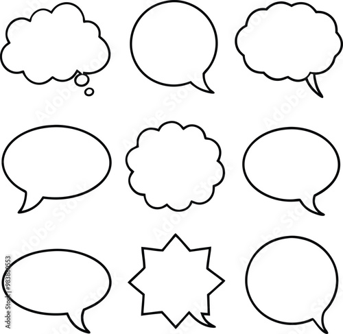 Blank empty speech bubbles vector illustration