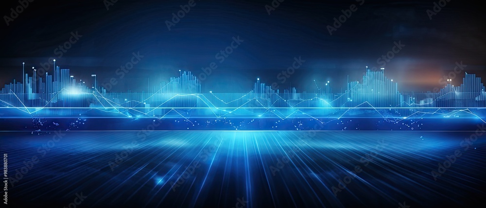 © Magnetix Art - Abstract Blue Digital Cityscape Background