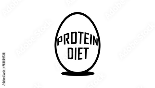 Protein Diet, black isolated silhouette
