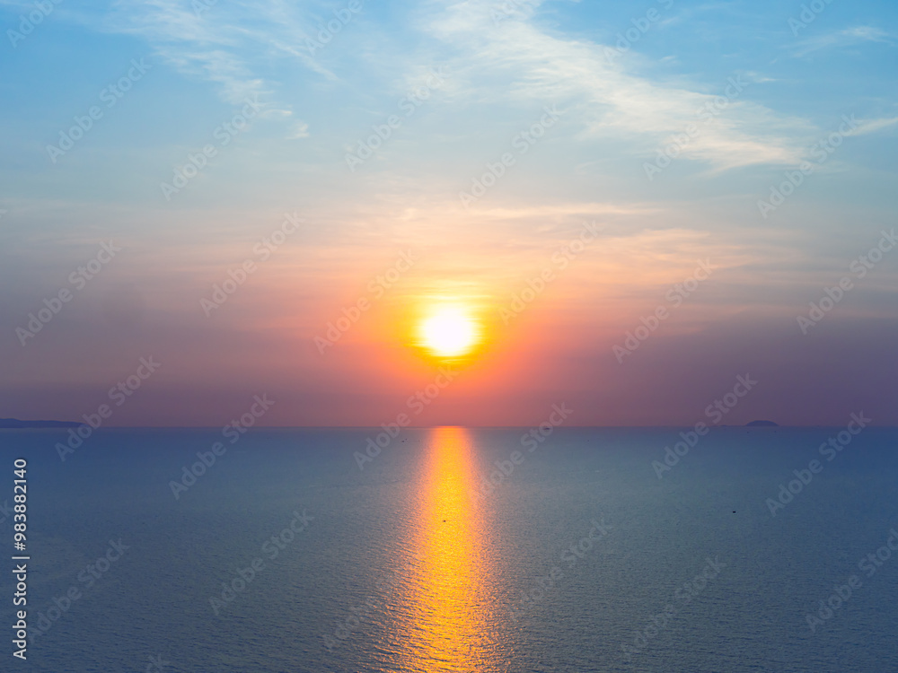 Serene Sunset Over Calm Ocean Waters Serene Sunset Over Calm Ocean Waters
