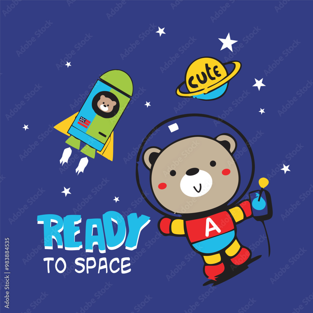 Fototapeta premium ready to space bear design cartoon vector illustration