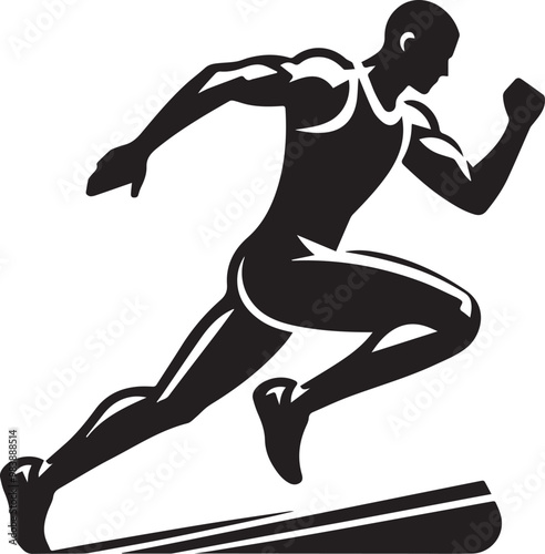 Vector icon illustration of a track and field athlete